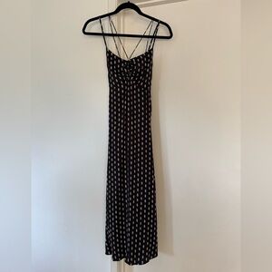 Free People Elegant Black and White Floral Patterned Dress